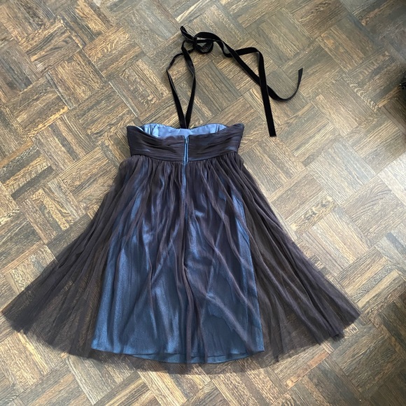 Andrew GN | Cocktail Empire Cut/Strapless Dress; Turquoise & Lapis Stones; Small - Picture 6 of 16
